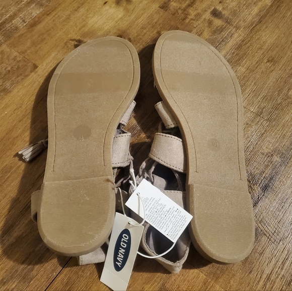 NWT Women's OLD NAVY Light Tan Brown Faux Suede Gladiator Sandals Spring Boho - Picture 9 of 9
